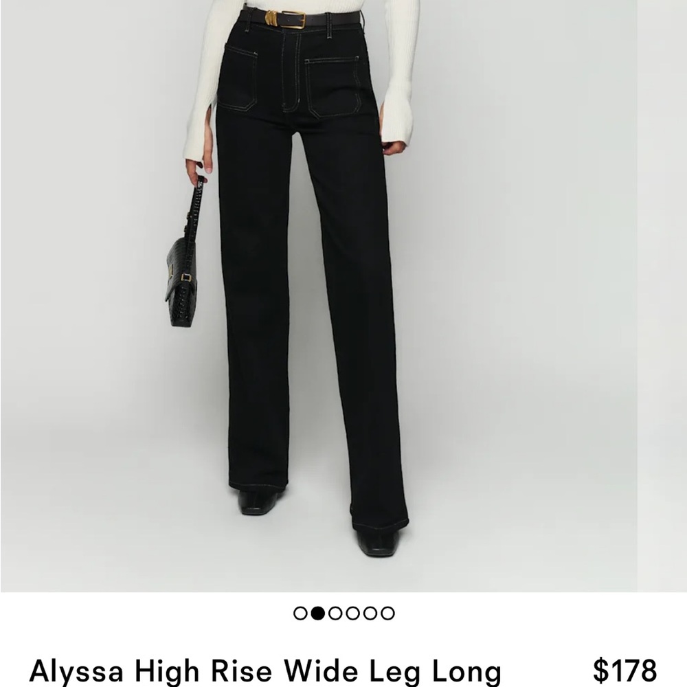 Reformation Black Straight Leg Jeans